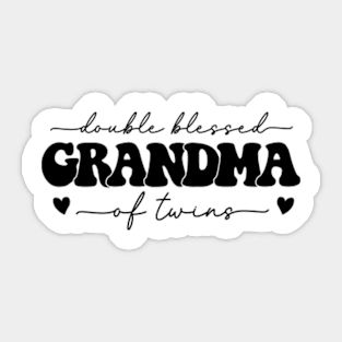 Double Blessed Grandma Of Twins Sticker